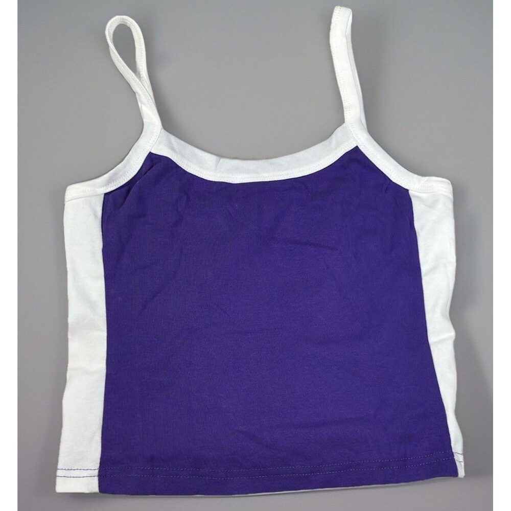 EMMIOL Women's Y2k Contrast Trim Crop Cami Top Purple Size M Y2K Preppy